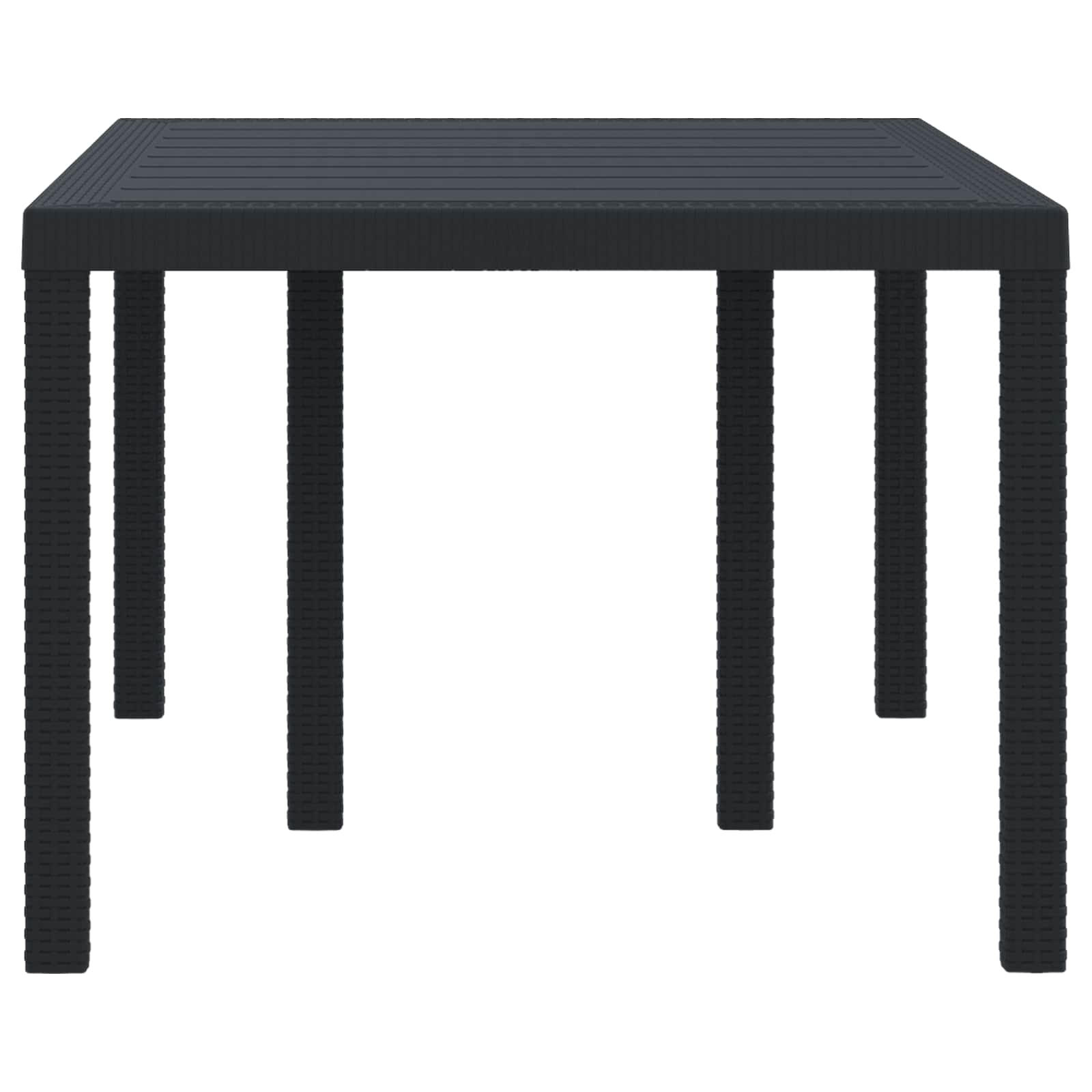 Gartentisch aus Poly-Rattan mit Stahlrahmen Schwarz 150 x 100 x 73 cm