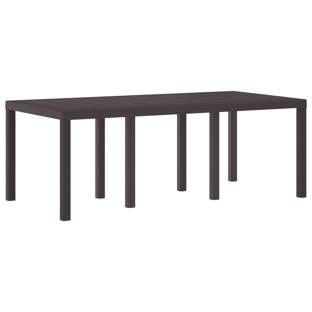 Gartentisch aus Poly-Rattan mit Stahlrahmen Braun 200 x 100 x 73 cm