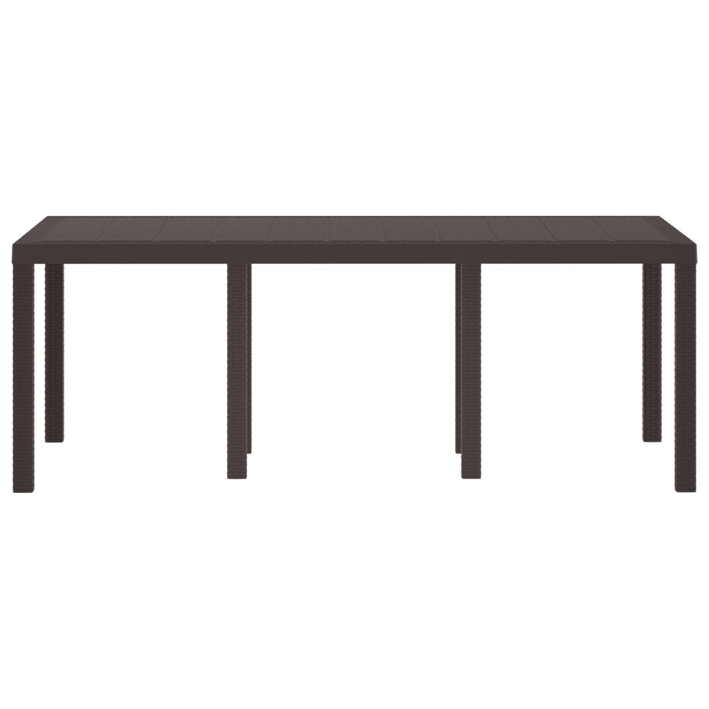 Gartentisch aus Poly-Rattan mit Stahlrahmen Braun 200 x 100 x 73 cm