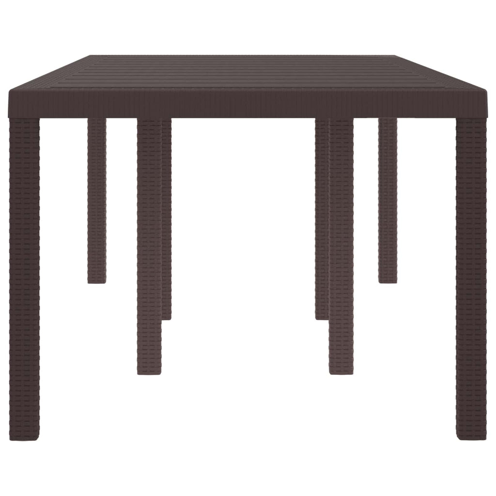 Gartentisch aus Poly-Rattan mit Stahlrahmen Braun 200 x 100 x 73 cm