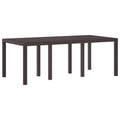 Gartentisch aus Poly-Rattan mit Stahlrahmen Braun 200 x 100 x 73 cm