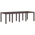 Gartentisch aus Poly-Rattan mit Stahlrahmen Braun 250 x 100 x 73 cm