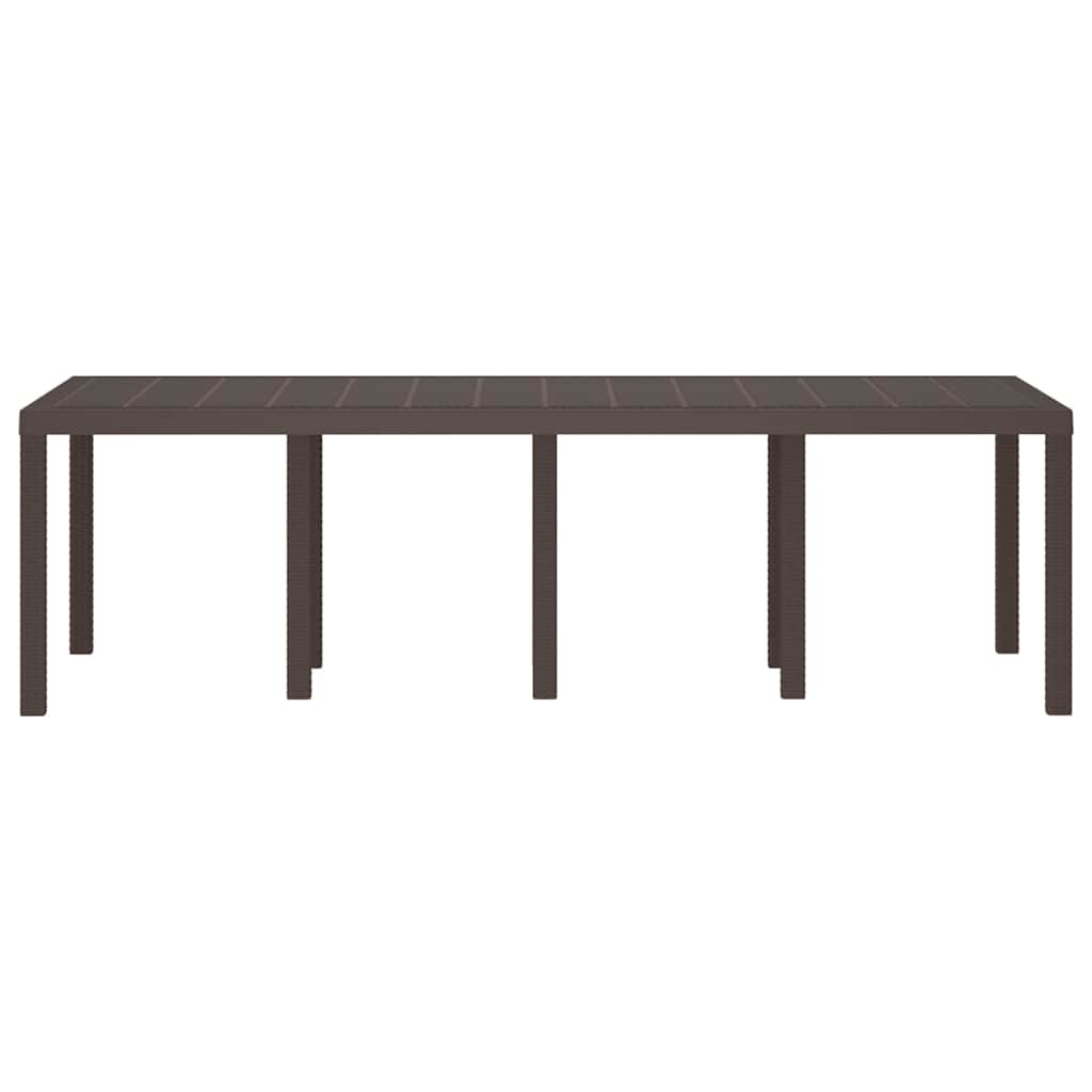 Gartentisch aus Poly-Rattan mit Stahlrahmen Braun 250 x 100 x 73 cm