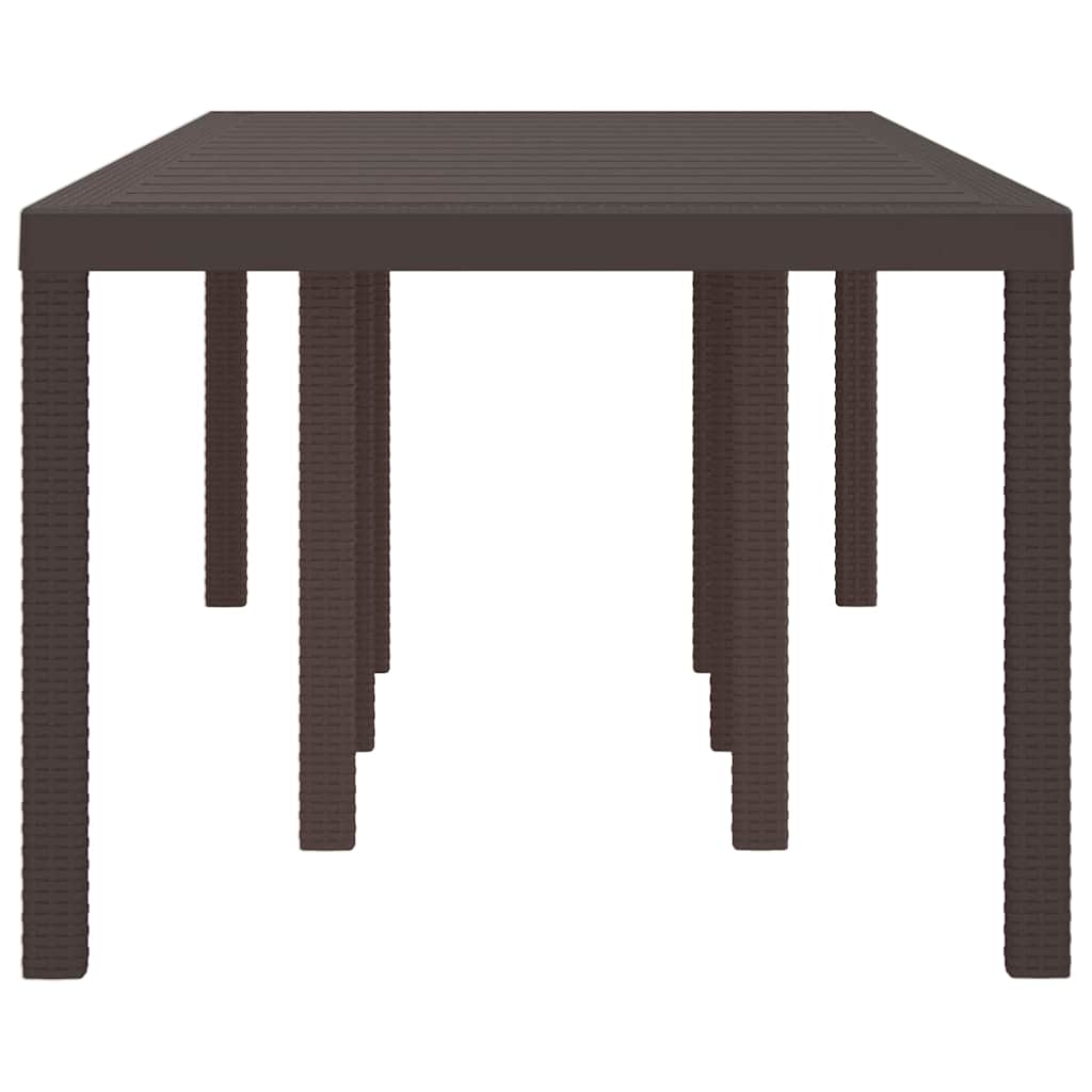 Gartentisch aus Poly-Rattan mit Stahlrahmen Braun 250 x 100 x 73 cm