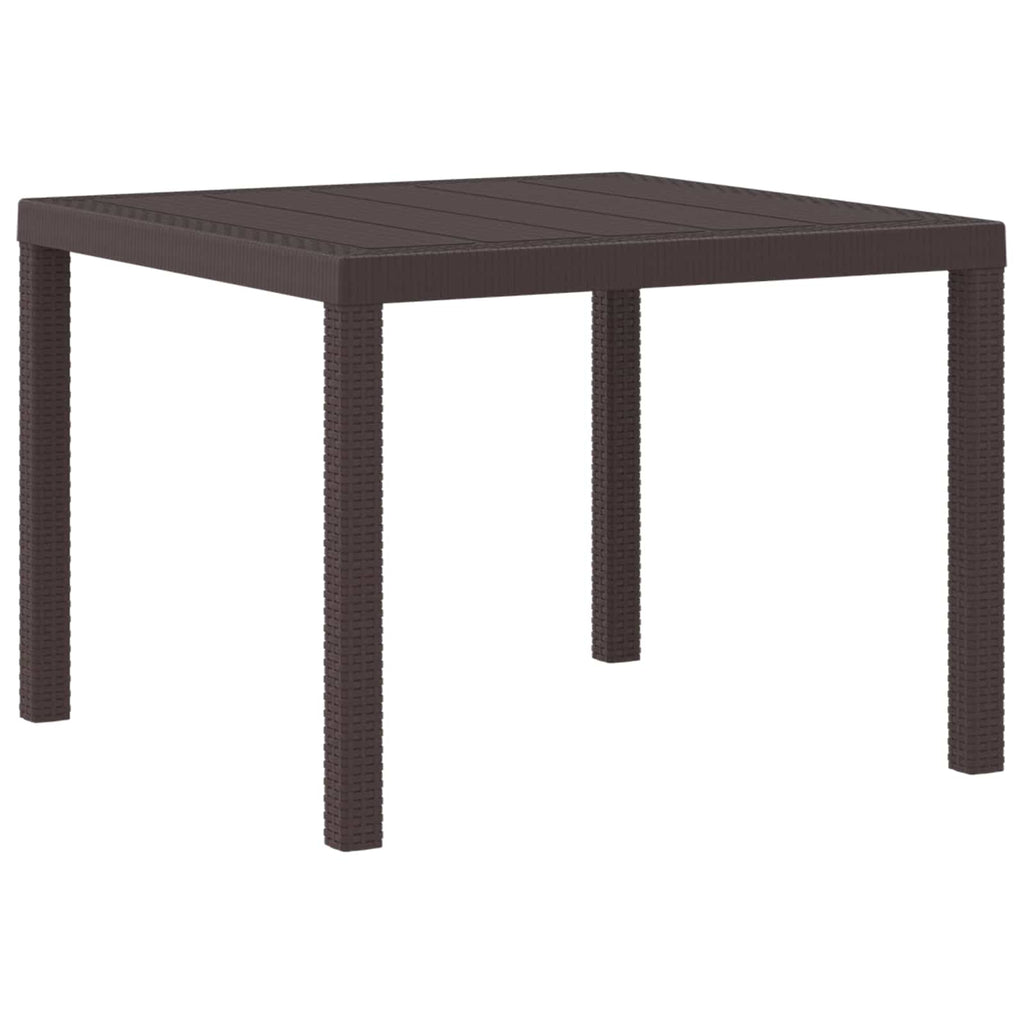 Gartentisch aus Poly-Rattan mit Stahlrahmen Braun 100 x 100 x 73 cm