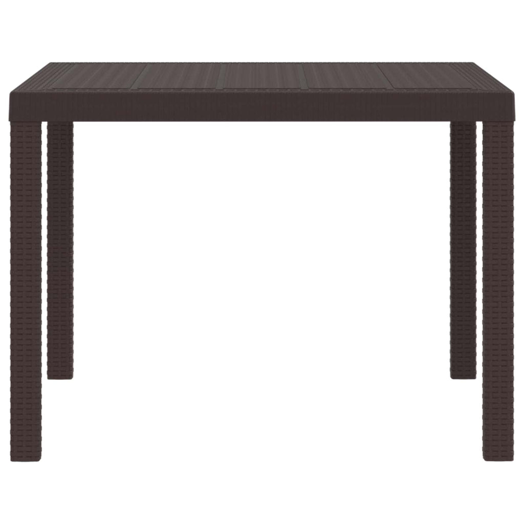Gartentisch aus Poly-Rattan mit Stahlrahmen Braun 100 x 100 x 73 cm