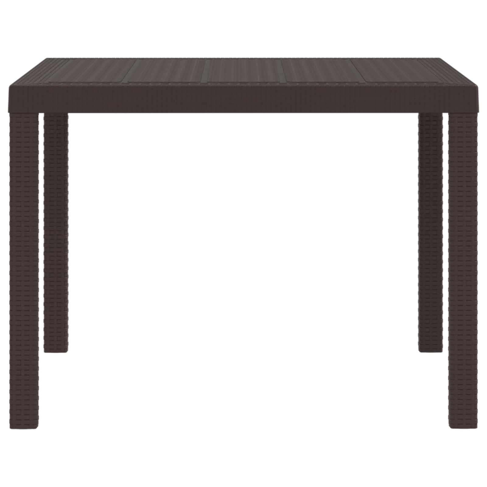 Gartentisch aus Poly-Rattan mit Stahlrahmen Braun 100 x 100 x 73 cm
