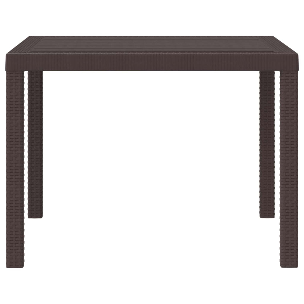 Gartentisch aus Poly-Rattan mit Stahlrahmen Braun 100 x 100 x 73 cm