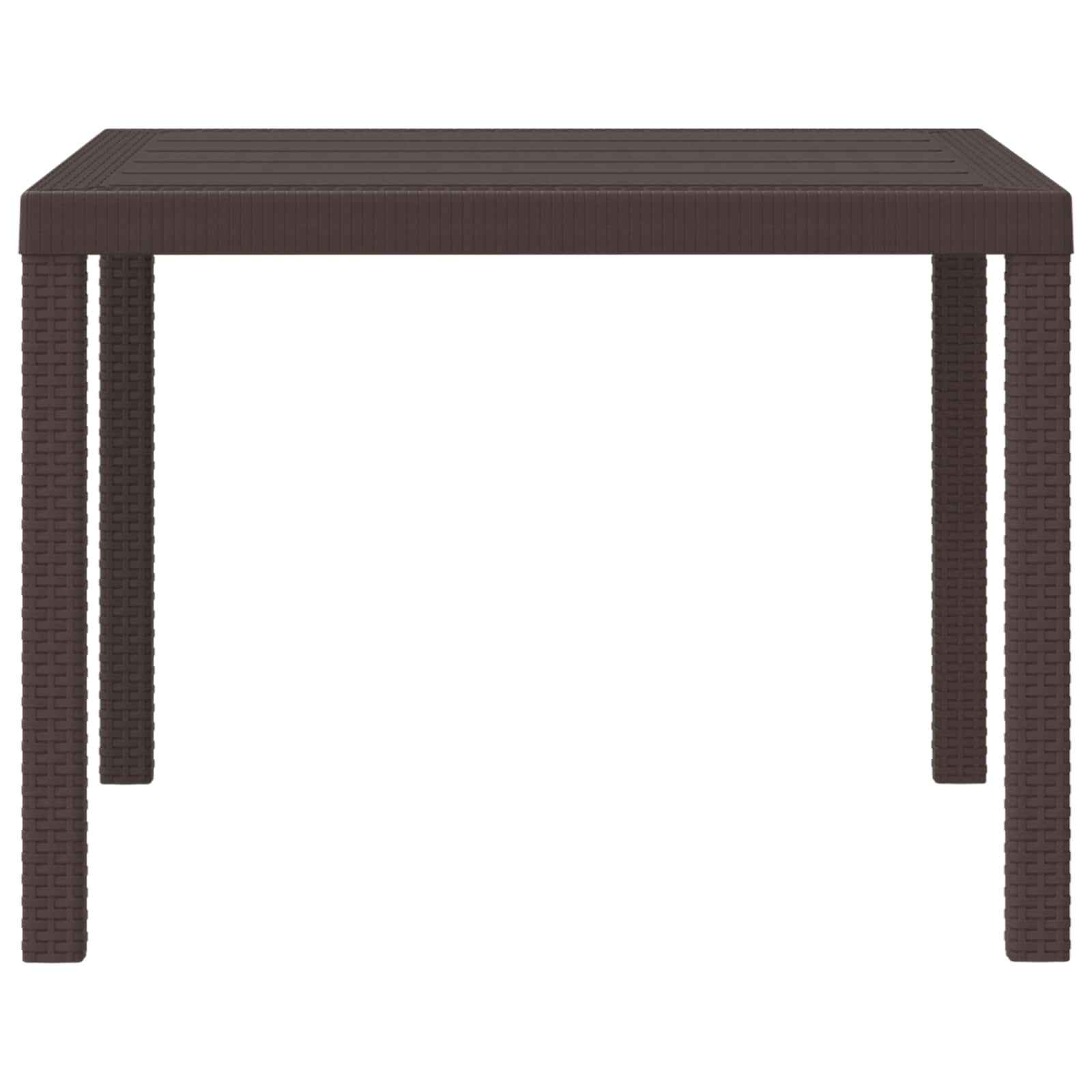 Gartentisch aus Poly-Rattan mit Stahlrahmen Braun 100 x 100 x 73 cm