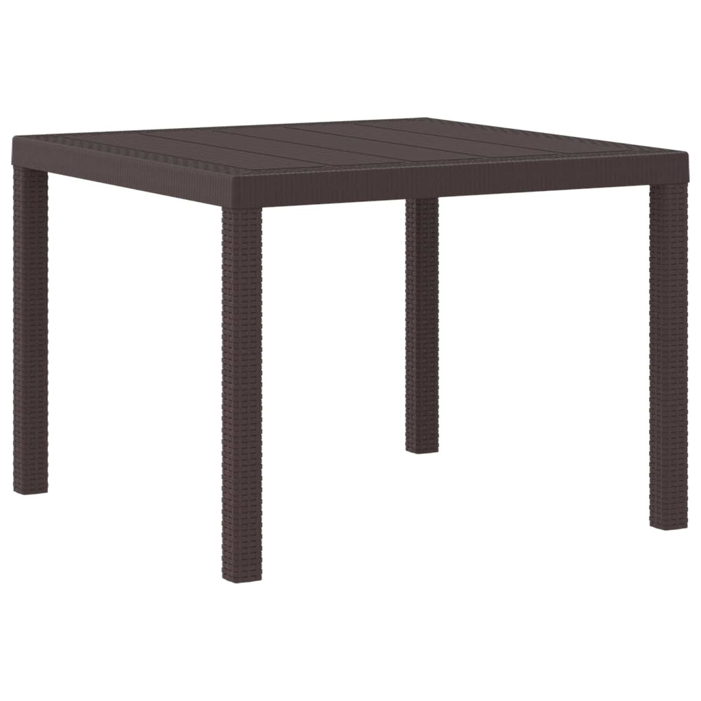 Gartentisch aus Poly-Rattan mit Stahlrahmen Braun 100 x 100 x 73 cm