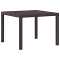 Gartentisch aus Poly-Rattan mit Stahlrahmen Braun 100 x 100 x 73 cm