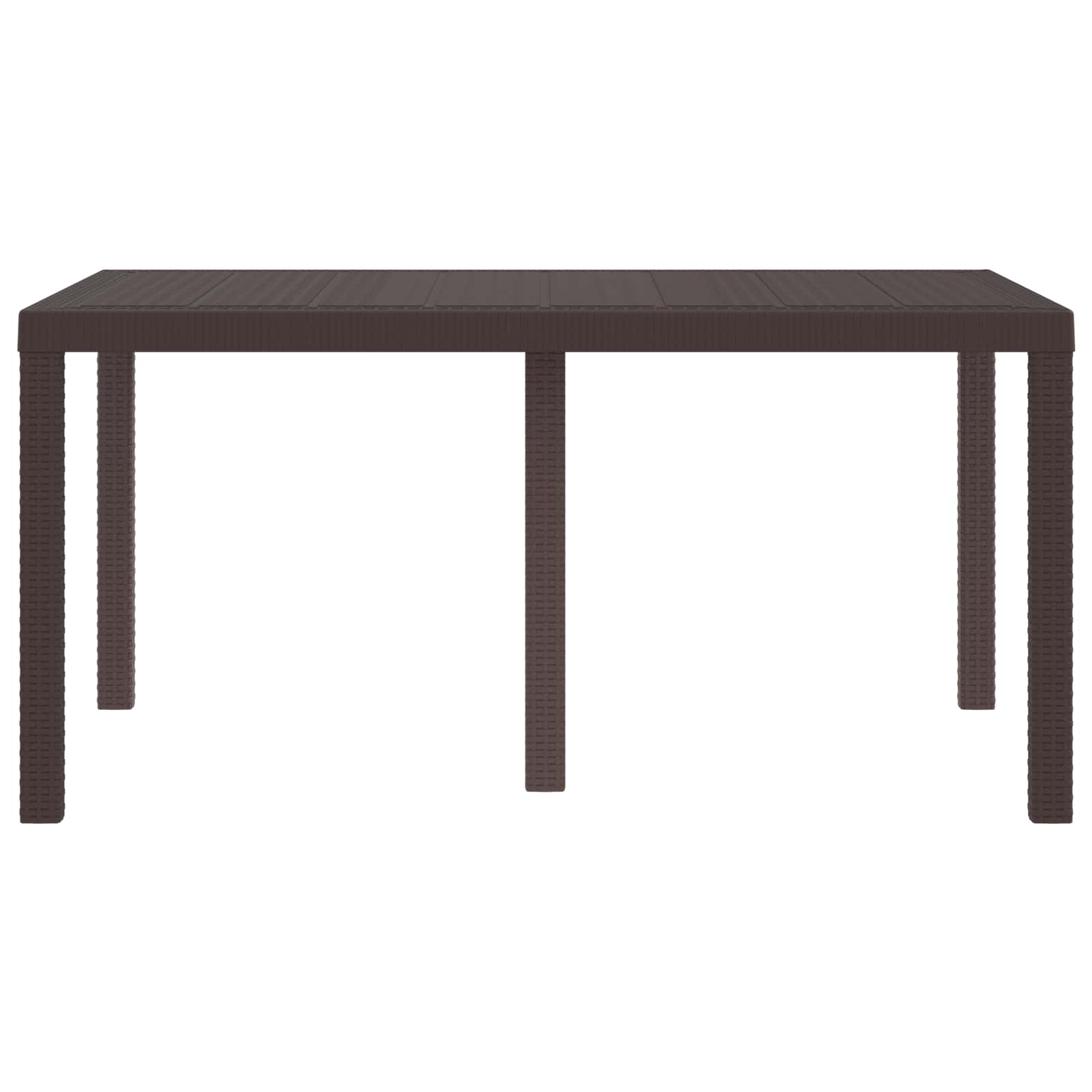 Gartentisch aus Poly-Rattan mit Stahlrahmen Braun 150 x 100 x 73 cm