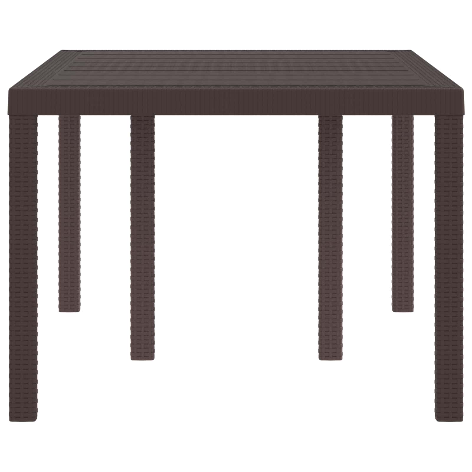 Gartentisch aus Poly-Rattan mit Stahlrahmen Braun 150 x 100 x 73 cm