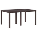 Gartentisch aus Poly-Rattan mit Stahlrahmen Braun 150 x 100 x 73 cm