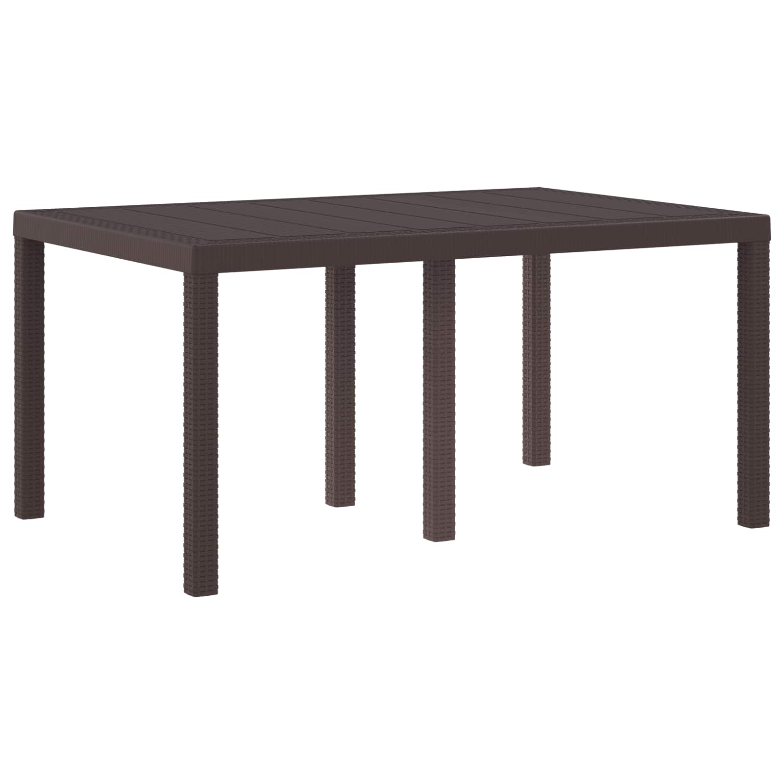 Gartentisch aus Poly-Rattan mit Stahlrahmen Braun 150 x 100 x 73 cm