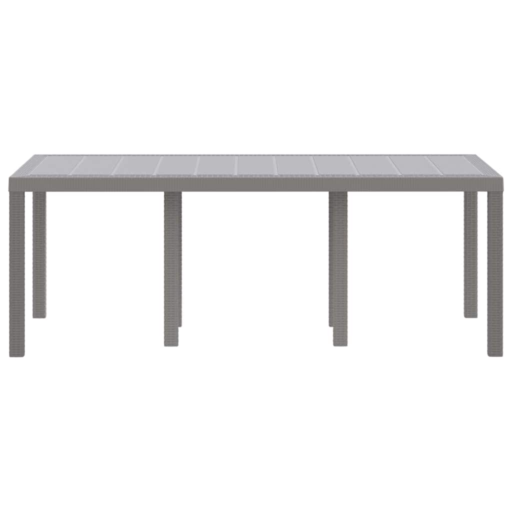 Gartentisch aus Poly-Rattan mit Stahlrahmen Grau 200 x 100 x 73 cm