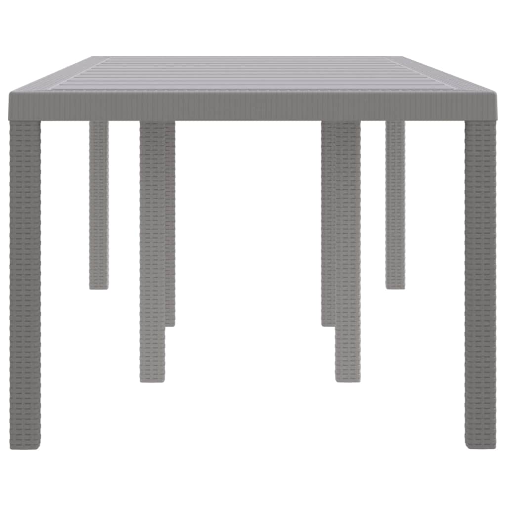 Gartentisch aus Poly-Rattan mit Stahlrahmen Grau 200 x 100 x 73 cm