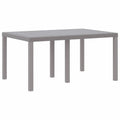 Gartentisch aus Poly-Rattan mit Stahlrahmen Grau 150 x 100 x 73 cm
