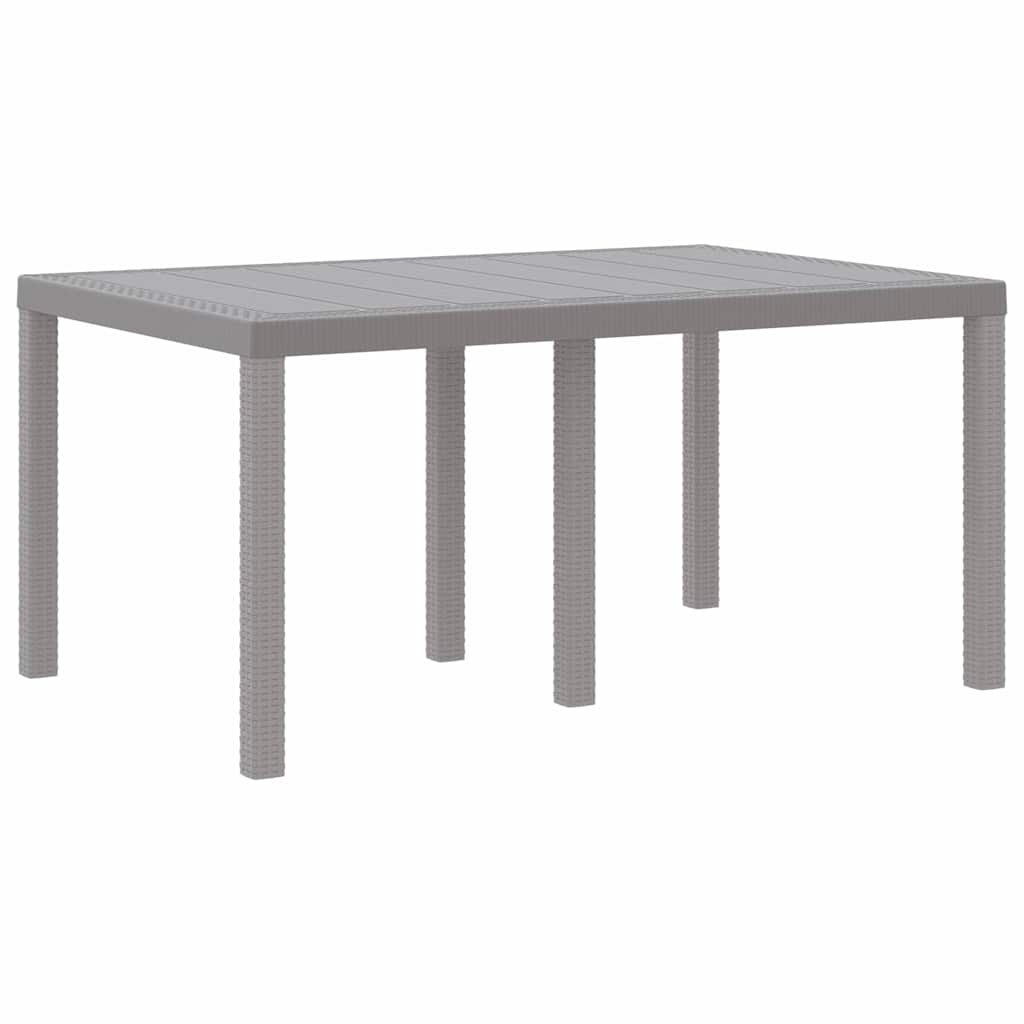 Gartentisch aus Poly-Rattan mit Stahlrahmen Grau 150 x 100 x 73 cm