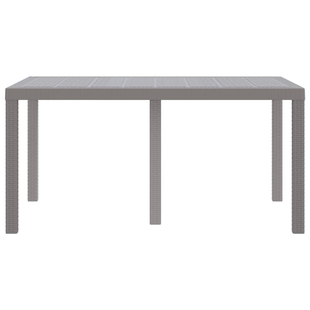 Gartentisch aus Poly-Rattan mit Stahlrahmen Grau 150 x 100 x 73 cm