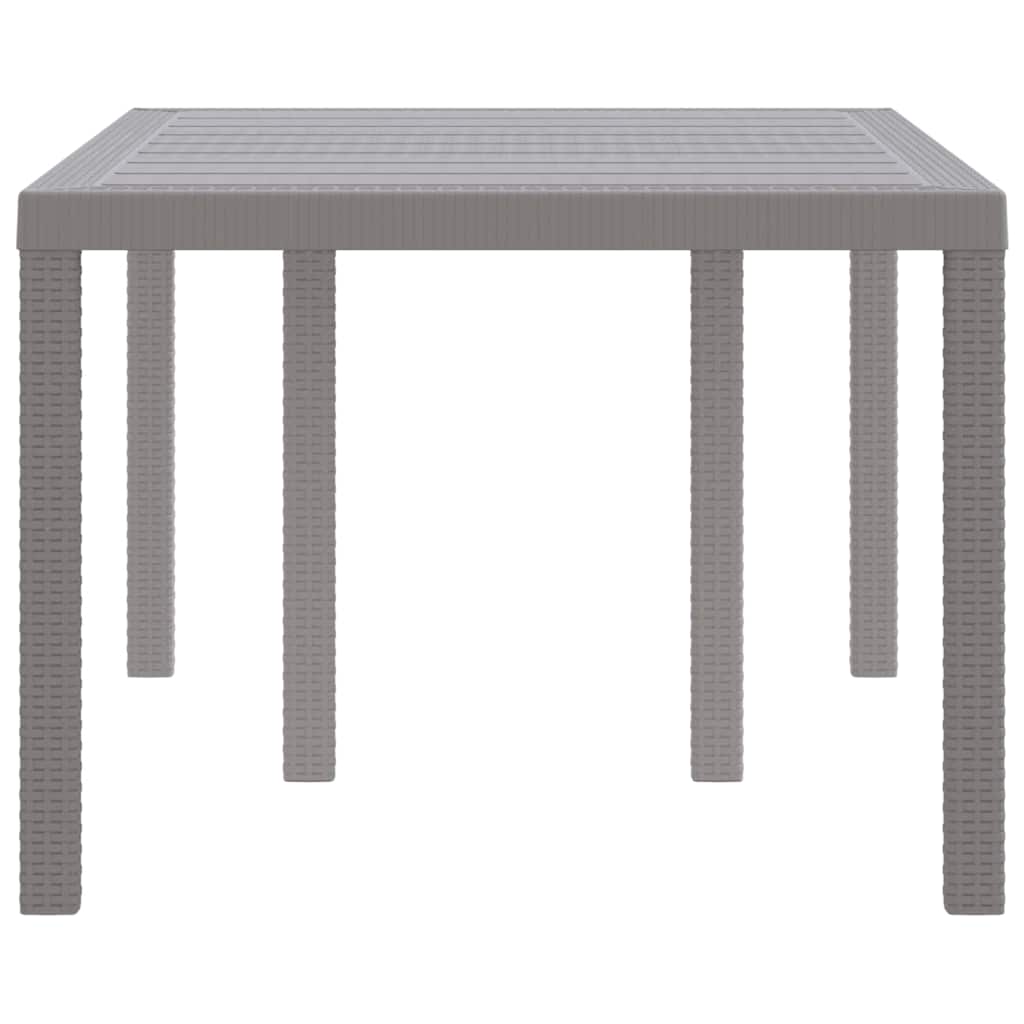 Gartentisch aus Poly-Rattan mit Stahlrahmen Grau 150 x 100 x 73 cm