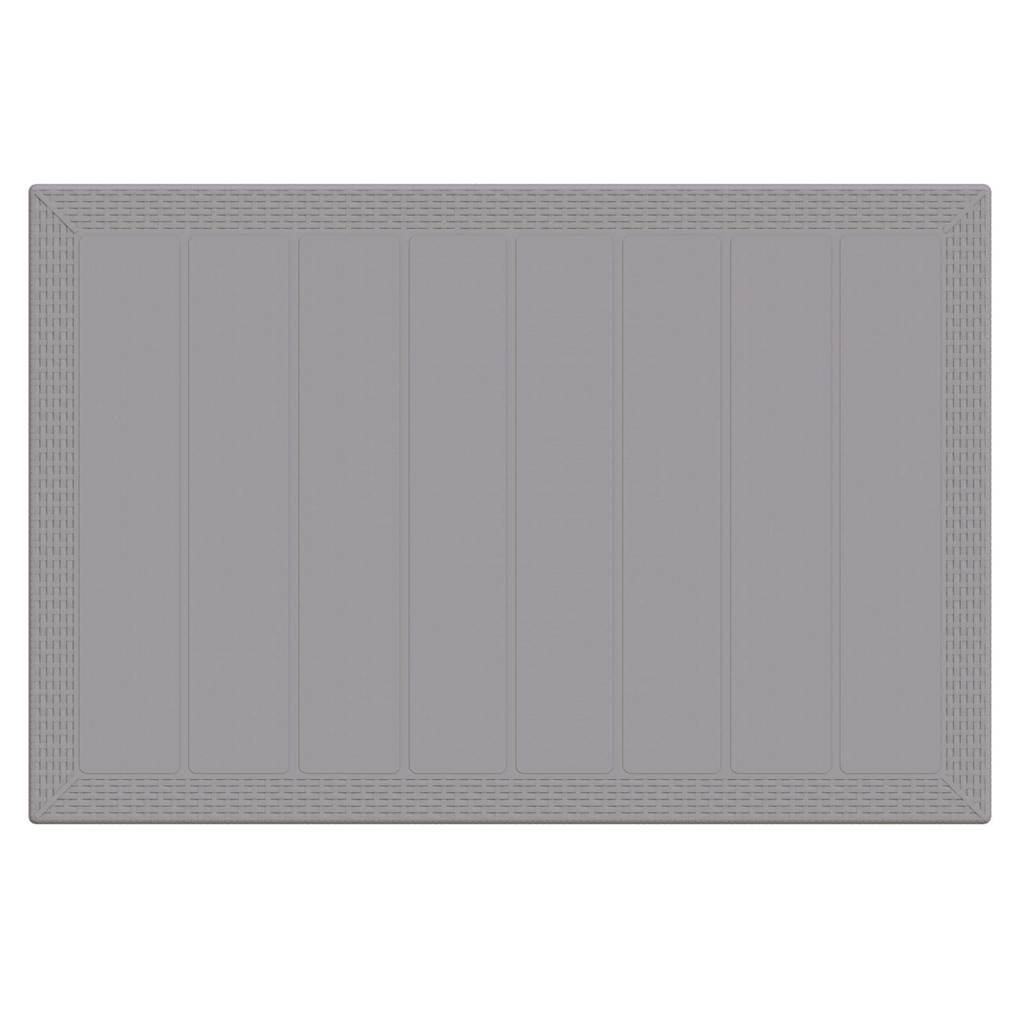 Gartentisch aus Poly-Rattan mit Stahlrahmen Grau 150 x 100 x 73 cm