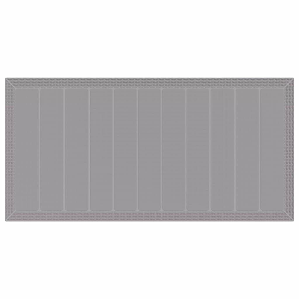 Gartentisch aus Poly-Rattan mit Stahlrahmen Grau 200 x 100 x 73 cm