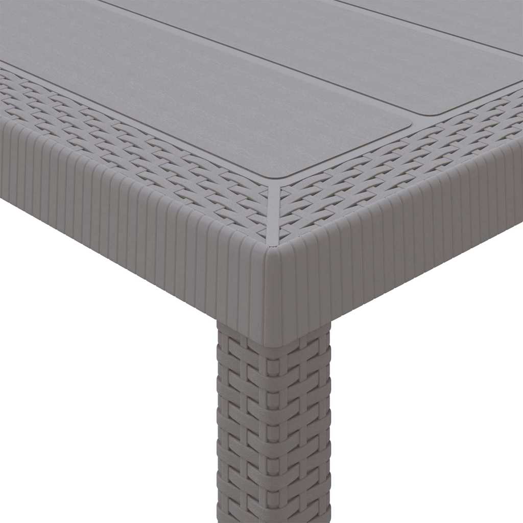 Gartentisch aus Poly-Rattan mit Stahlrahmen Grau 200 x 100 x 73 cm