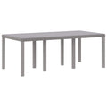 Gartentisch aus Poly-Rattan mit Stahlrahmen Grau 200 x 100 x 73 cm