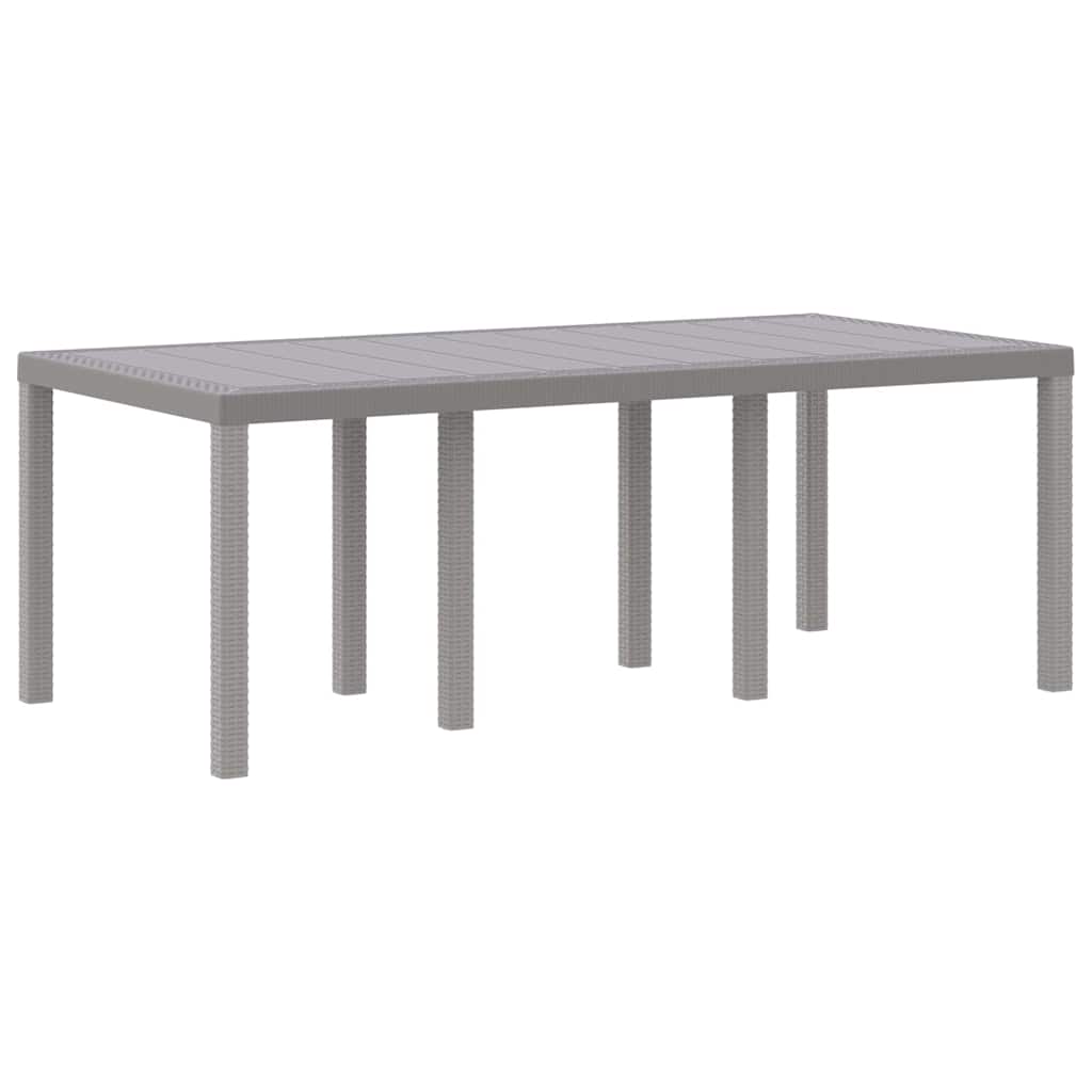 Gartentisch aus Poly-Rattan mit Stahlrahmen Grau 200 x 100 x 73 cm