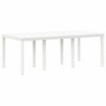 Gartentisch aus Poly-Rattan mit Stahlrahmen Weiß 200 x 100 x 73 cm