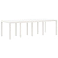Gartentisch aus Poly-Rattan mit Stahlrahmen Weiß 250 x 100 x 73 cm