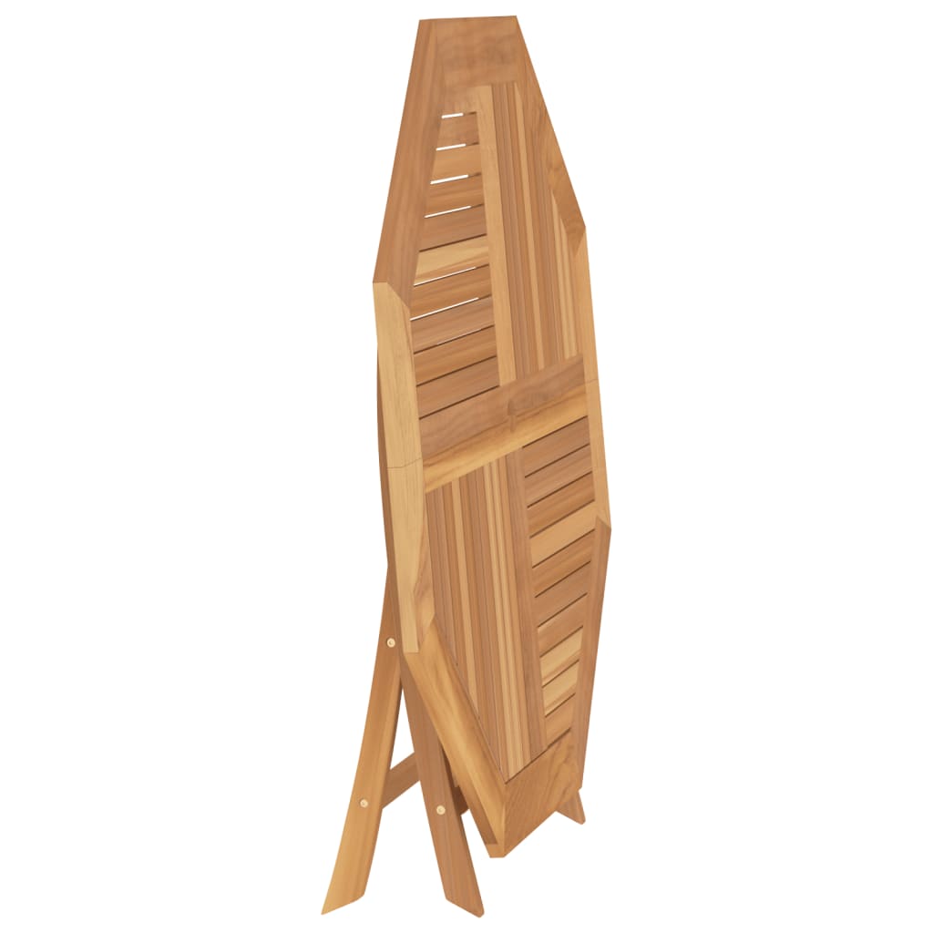 Klappbarer Gartentisch Oktagon Teakholz Massiv Natur 110 x 110 x 75 cm