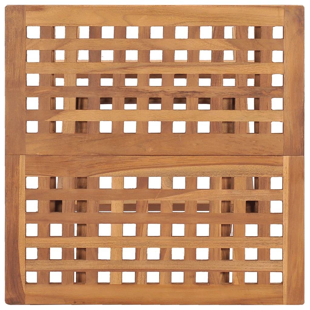 Kleiner Gartentisch Klappbar Quadratisch aus Teakholz Massiv Natur 50 x 50 x 50 cm