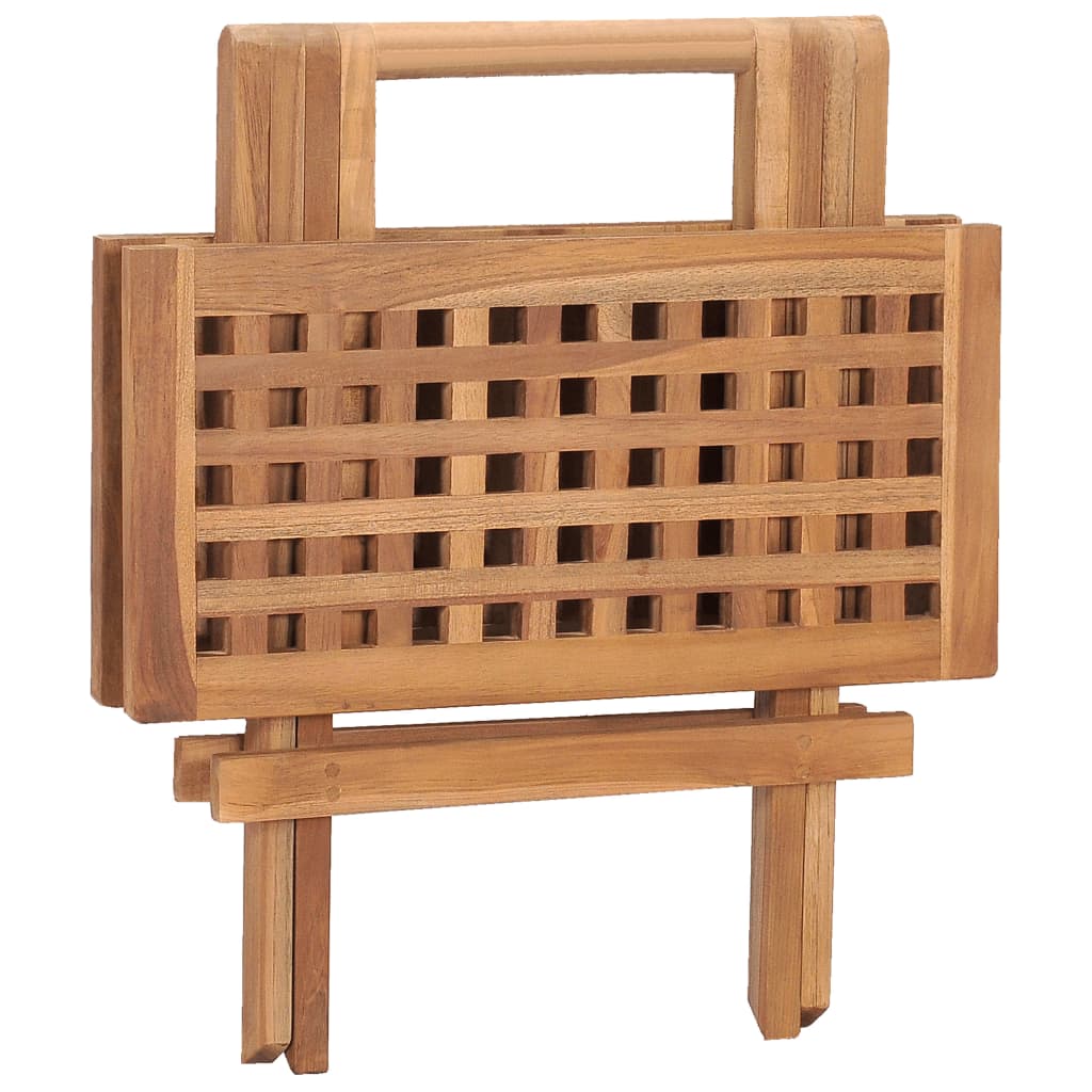 Kleiner Gartentisch Klappbar Quadratisch aus Teakholz Massiv Natur 50 x 50 x 50 cm
