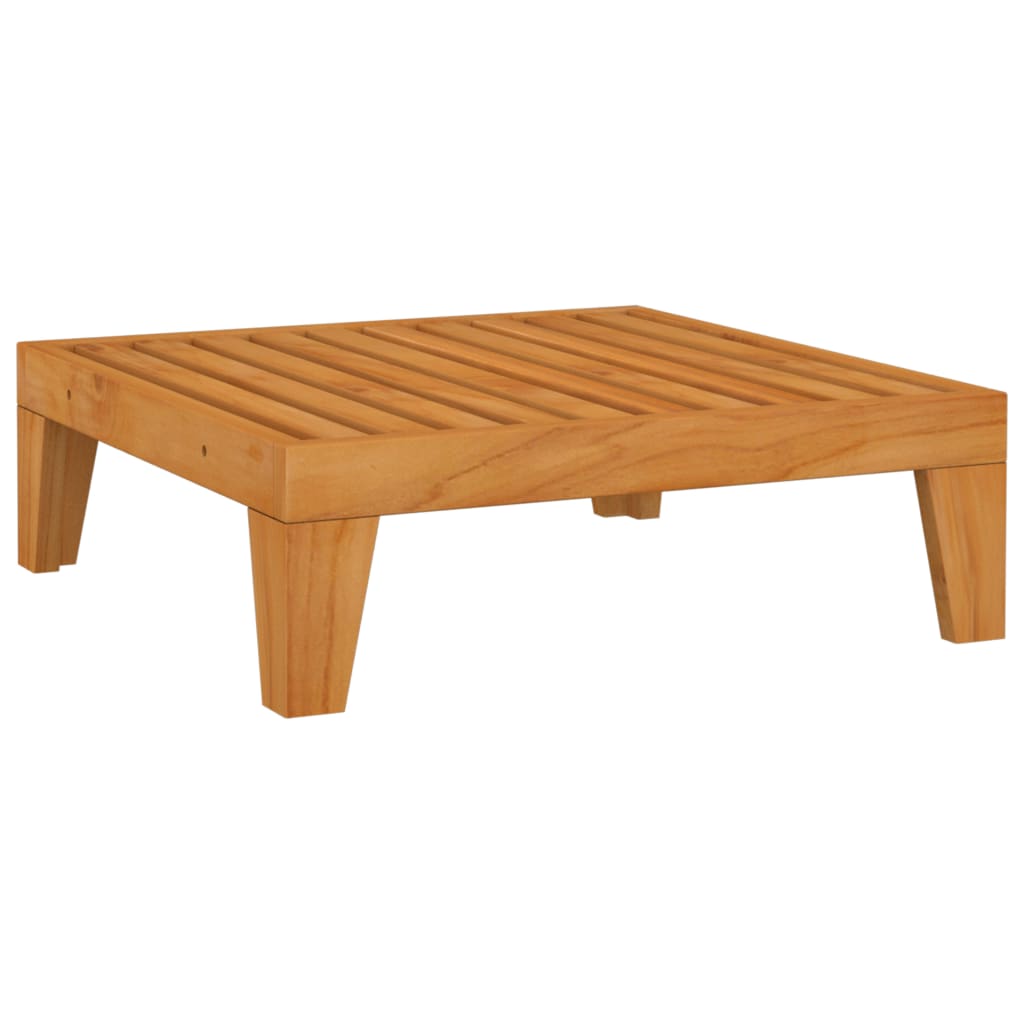 Lounge Hocker Holz Akazie Massiv Natur Weiß 66 x 66 x 20 cm
