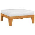 Lounge Hocker Holz Akazie Massiv Natur Weiß 66 x 66 x 20 cm