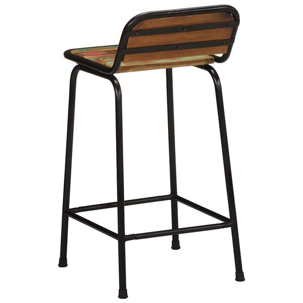 2er Set Barhocker Altholz & Metall Industrial Vintage 80 cm