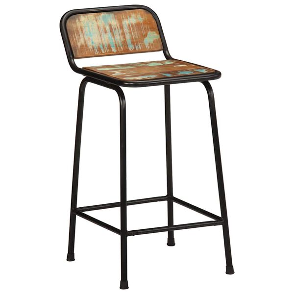 2er Set Barhocker Altholz & Metall Industrial Vintage 80 cm