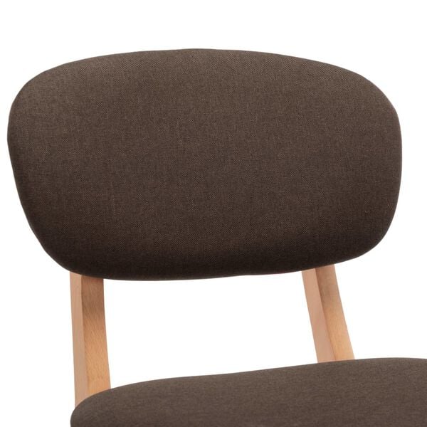 2er Set Barhocker Braun Stoff Buchenholz 45 x 47 x 92 cm