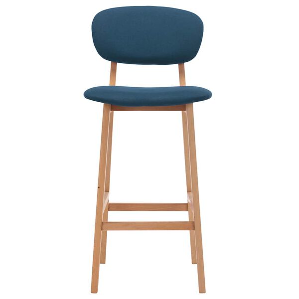 2er Set Barhocker Blau Stoff Buchenholz 45 x 47 x 92 cm