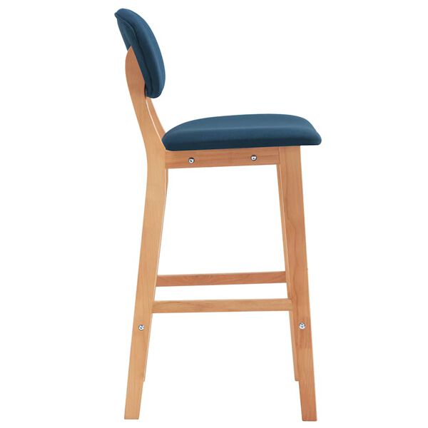 2er Set Barhocker Blau Stoff Buchenholz 45 x 47 x 92 cm