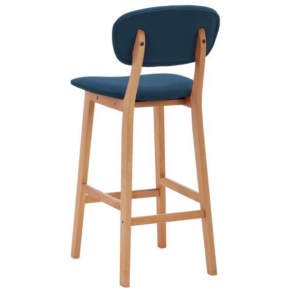 2er Set Barhocker Blau Stoff Buchenholz 45 x 47 x 92 cm