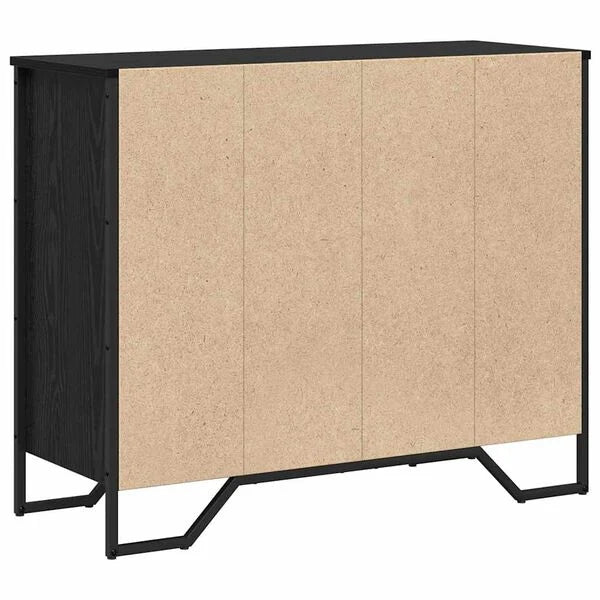 Kommode Schwarz mit 6 Schubladen aus Holzwerkstoff 91 x 35,5 x 74,5 cm