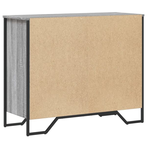 Kommode Grau Sonoma mit 6 Schubladen aus Holzwerkstoff 91 x 35,5 x 74,5 cm