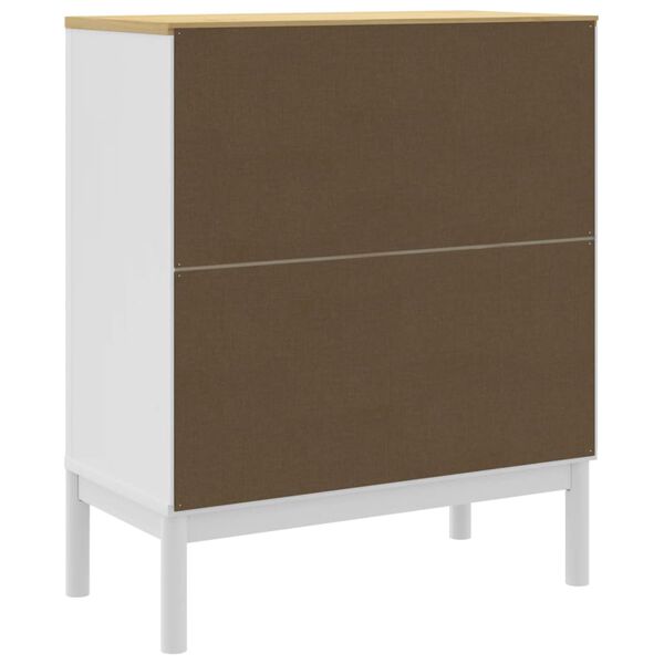 Kommode Kiefer Massivholz Weiß mit 4 Schubladen 76,5 x 39 x 90,5 cm