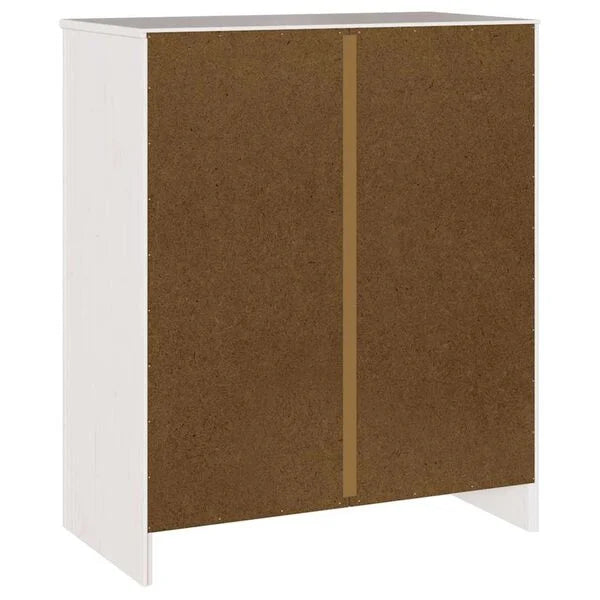 Kommode aus Kiefernholz Weiß mit 4 Schubladen 76,5 x 40 x 91 cm