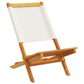 Klappbare Gartenstühle aus Akazienholz 2er-Set Creme mit Rückenlehne 41 x 72 x 68 cm