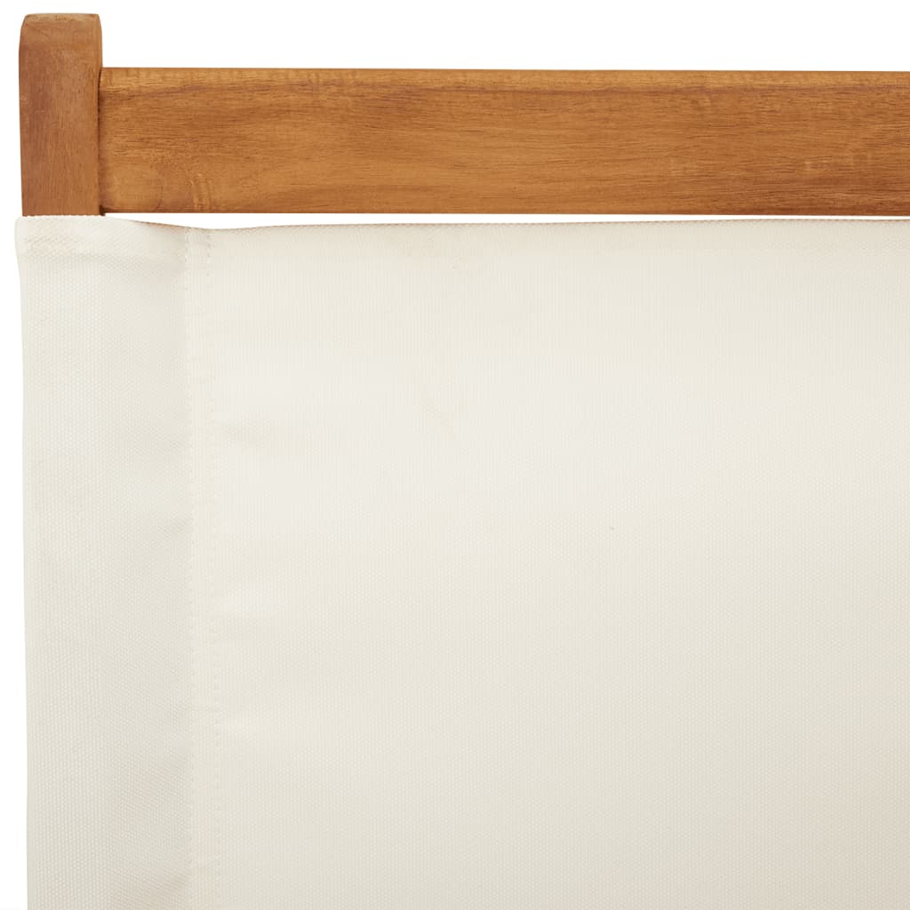 Klappbare Gartenstühle aus Akazienholz 2er-Set Creme mit Rückenlehne 41 x 72 x 68 cm