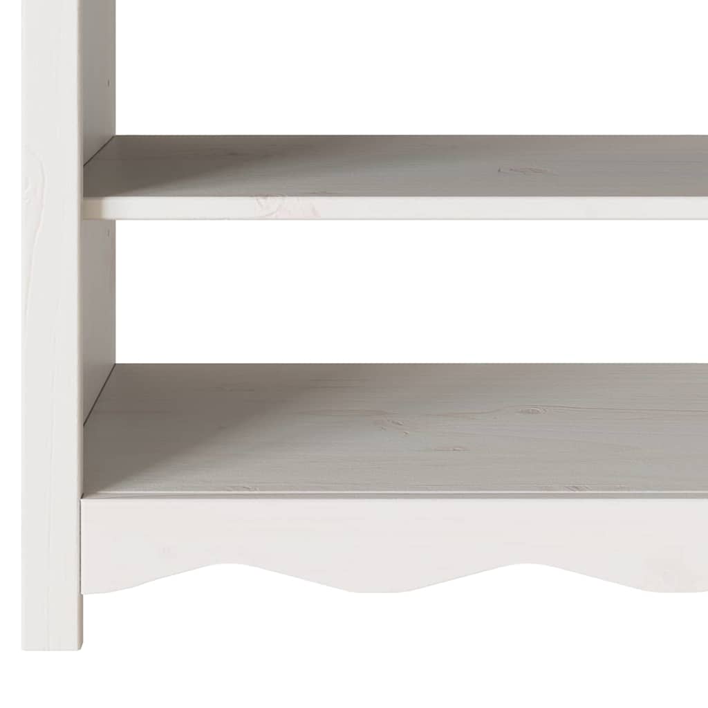Konsolentisch mit Schubladen & Regalen aus Kiefernholz Massiv Weiß 89,5 x 37 x 73 cm